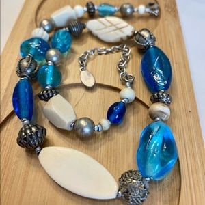 Blue Bead Necklace by Baked Beads
